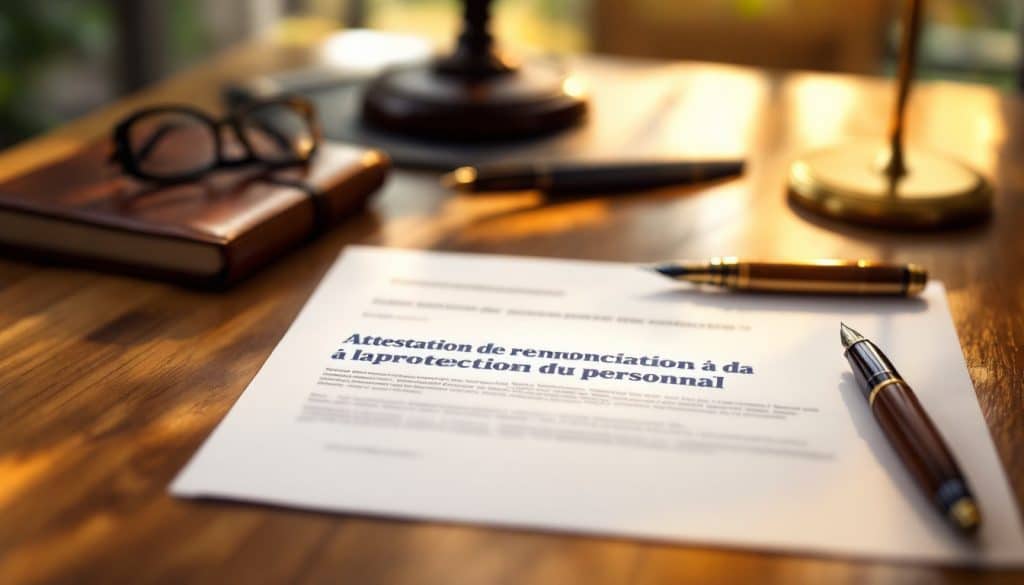 découvrez un modèle d'attestation de renonciation à la protection du patrimoine personnel accompagné de conseils pratiques pour bien sécuriser vos démarches juridiques.